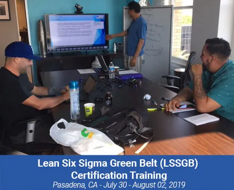 Lean Six Sigma Green Belt (LSSGB) Certification Training Instructor-led Class in Pasadena, CA from July 30-August 02, 2019 
